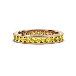 Celina Round Yellow Sapphire Eternity Band Round Yellow Sapphire ctw Channel Set Womens Eternity Ring Stackable K Rose Gold