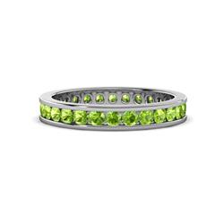 Celina Round Peridot Eternity Band Round Peridot ctw Channel Set Womens Eternity Ring Stackable K White Gold