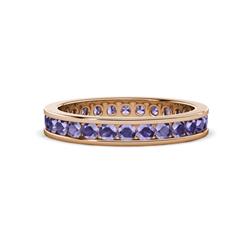 Celina Round Iolite Eternity Band Round Iolite ctw Channel Set Womens Eternity Ring Stackable K Rose Gold