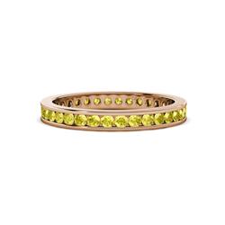 Celina Round Yellow Sapphire Eternity Band Round Yellow Sapphire ctw Channel Set Womens Eternity Ring Stackable K Rose Gold
