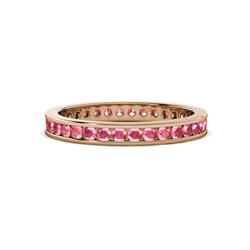 Celina Round Pink Tourmaline Eternity Band Round Pink Tourmaline ctw Channel Set Womens Eternity Ring Stackable K Rose Gold
