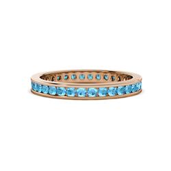 Celina Round Blue Topaz Eternity Band Round Blue Topaz ctw Channel Set Womens Eternity Ring Stackable K Rose Gold