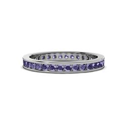 Celina Round Iolite Eternity Band Round Iolite ctw Channel Set Womens Eternity Ring Stackable K White Gold