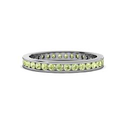 Celina Round Peridot Eternity Band Round Peridot ctw Channel Set Womens Eternity Ring Stackable K White Gold