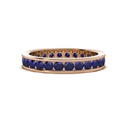 Celina Round Blue Sapphire Eternity Band Round Blue Sapphire ctw Channel Set Womens Eternity Ring Stackable K Rose Gold