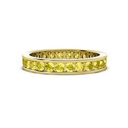 Celina Round Yellow Sapphire Eternity Band Round Yellow Sapphire ctw Channel Set Womens Eternity Ring Stackable K Yellow Gold