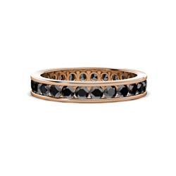 Celina Round Black Diamond Eternity Band Round Black Diamond ctw Channel Set Womens Eternity Ring Stackable K Rose Gold