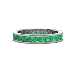 Celina Round Emerald Eternity Band Round Emerald ctw Channel Set Womens Eternity Ring Stackable K White Gold