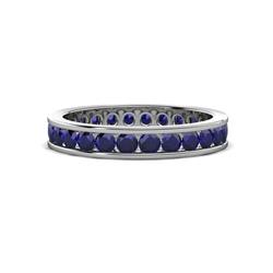 Celina Round Blue Sapphire Eternity Band Round Blue Sapphire ctw Channel Set Womens Eternity Ring Stackable K White Gold