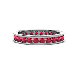 Celina Round Ruby Eternity Band Round Ruby ctw Channel Set Womens Eternity Ring Stackable K White Gold