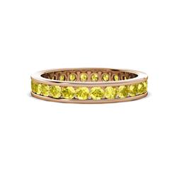 Celina Round Yellow Sapphire Eternity Band Round Yellow Sapphire ctw Channel Set Womens Eternity Ring Stackable K Rose Gold