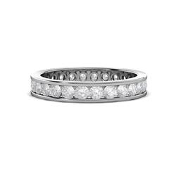 Celina Round White Sapphire Eternity Band Round White Sapphire ctw Channel Set Womens Eternity Ring Stackable K White Gold