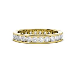 Celina Round White Sapphire Eternity Band Round White Sapphire ctw Channel Set Womens Eternity Ring Stackable K Yellow Gold