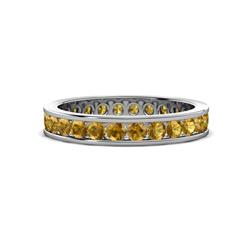 Celina Round Citrine Eternity Band Round Citrine ctw Channel Set Womens Eternity Ring Stackable K White Gold