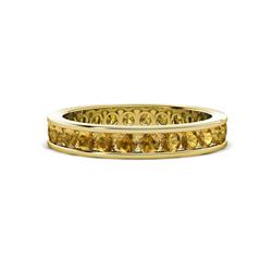 Celina Round Citrine Eternity Band Round Citrine ctw Channel Set Womens Eternity Ring Stackable K Yellow Gold