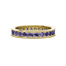 Celina Round Iolite Eternity Band Round Iolite ctw Channel Set Womens Eternity Ring Stackable K Yellow Gold