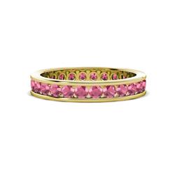 Celina Round Rhodolite Garnet Eternity Band Round Rhodolite Garnet ctw Channel Set Womens Eternity Ring Stackable K Yellow Gold