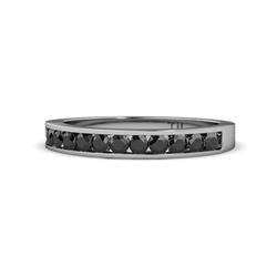 Kathiryn Black Diamond Stone Wedding Band Black Diamond Stone Channel Set Womens Wedding Band Stackable ctw K White Gold