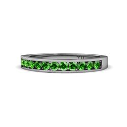 Kathiryn Green Garnet Stone Wedding Band Green Garnet Stone Channel Set Womens Wedding Band Stackable ctw K White Gold