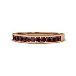 Kathiryn Red Garnet Stone Wedding Band Red Garnet Stone Channel Set Womens Wedding Band Stackable ctw K Rose Gold