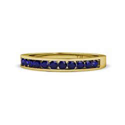 Kathiryn Blue Sapphire Stone Wedding Band Blue Sapphire Stone Channel Set Womens Wedding Band Stackable ctw K Yellow Gold