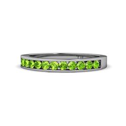 Kathiryn Peridot Stone Wedding Band Peridot Stone Channel Set Womens Wedding Band Stackable ctw K White Gold