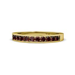 Kathiryn Red Garnet Stone Wedding Band Red Garnet Stone Channel Set Womens Wedding Band Stackable ctw K Yellow Gold