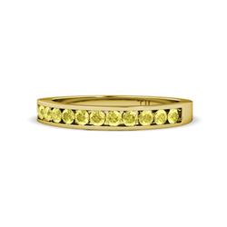 Kathiryn Yellow Sapphire Stone Wedding Band Yellow Sapphire Stone Channel Set Womens Wedding Band Stackable ctw K Yellow Gold