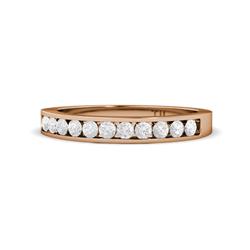 Kathiryn White Sapphire Stone Wedding Band White Sapphire Stone Channel Set Womens Wedding Band Stackable ctw K Rose Gold