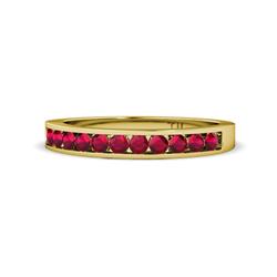 Kathiryn Ruby Stone Wedding Band Ruby Stone Channel Set Womens Wedding Band Stackable ctw K Yellow Gold