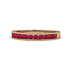 Kathiryn Ruby Stone Wedding Band Ruby Stone Channel Set Womens Wedding Band Stackable ctw K Rose Gold