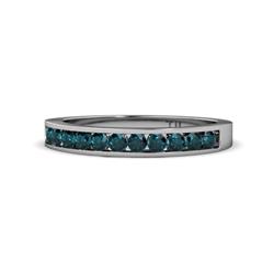 Kathiryn London Blue Topaz Stone Wedding Band London Blue Topaz Stone Channel Set Womens Wedding Band Stackable ctw K White Gold