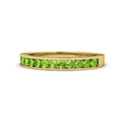 Kathiryn Peridot Stone Wedding Band Peridot Stone Channel Set Womens Wedding Band Stackable ctw K Yellow Gold