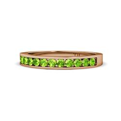 Kathiryn Peridot Stone Wedding Band Peridot Stone Channel Set Womens Wedding Band Stackable ctw K Rose Gold
