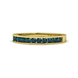 Kathiryn London Blue Topaz Stone Wedding Band London Blue Topaz Stone Channel Set Womens Wedding Band Stackable ctw K Yellow Gold