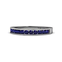 Kathiryn Blue Sapphire Stone Wedding Band Blue Sapphire Stone Channel Set Womens Wedding Band Stackable ctw Platinum