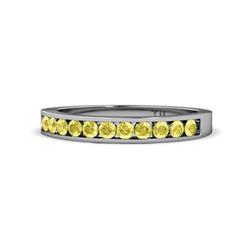 Kathiryn Yellow Sapphire Stone Wedding Band Yellow Sapphire Stone Channel Set Womens Wedding Band Stackable ctw Platinum