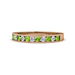 Kathiryn Peridot and Diamond Stone Wedding Band Peridot and Diamond Stone Channel Set Womens Wedding Band Stackable ctw K Rose Gold