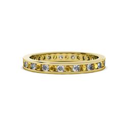 Celina Round Citrine and Diamond Eternity Band Round Citrine and Diamond ctw Channel Set Womens Eternity Ring Stackable K Yellow Gold