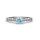 1 - Renea 0.82 ctw Aquamarine (5.80 mm) with accented Diamonds Engagement Ring 