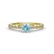 1 - Renea 0.82 ctw Aquamarine (5.80 mm) with accented Diamonds Engagement Ring 