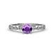 1 - Renea 0.82 ctw Amethyst (5.80 mm) with accented Diamonds Engagement Ring 