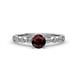 1 - Renea 0.89 ctw Red Garnet (5.80 mm) with accented Diamonds Engagement Ring 