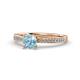 1 - Aleen Aquamarine and Diamond Engagement Ring 
