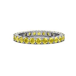 Joyce Yellow Sapphire Eternity Band Yellow Sapphire Common Prong Womens Eternity Ring Stackable ctw K White Gold