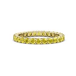 Joyce Round Yellow Sapphire Eternity Band Round Yellow Sapphire ctw Common Prong Womens Eternity Ring Stackable in K Yellow Gold