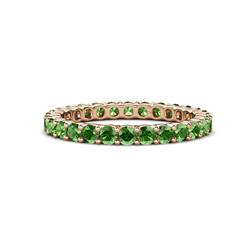Joyce Round Green Garnet Eternity Band Round Green Garnet ctw Common Prong Womens Eternity Ring Stackable in K Rose Gold