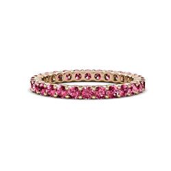 Joyce Round Pink Tourmaline Eternity Band Round Pink Tourmaline ctw Common Prong Womens Eternity Ring Stackable in K Rose Gold