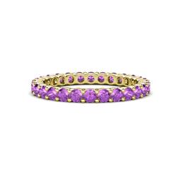Joyce Round Amethyst Eternity Band Round Amethyst ctw Common Prong Womens Eternity Ring Stackable in K Yellow Gold