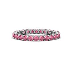 Joyce Round Rhodolite Garnet Eternity Band Round Rhodolite Garnet ctw Common Prong Womens Eternity Ring Stackable in K White Gold
